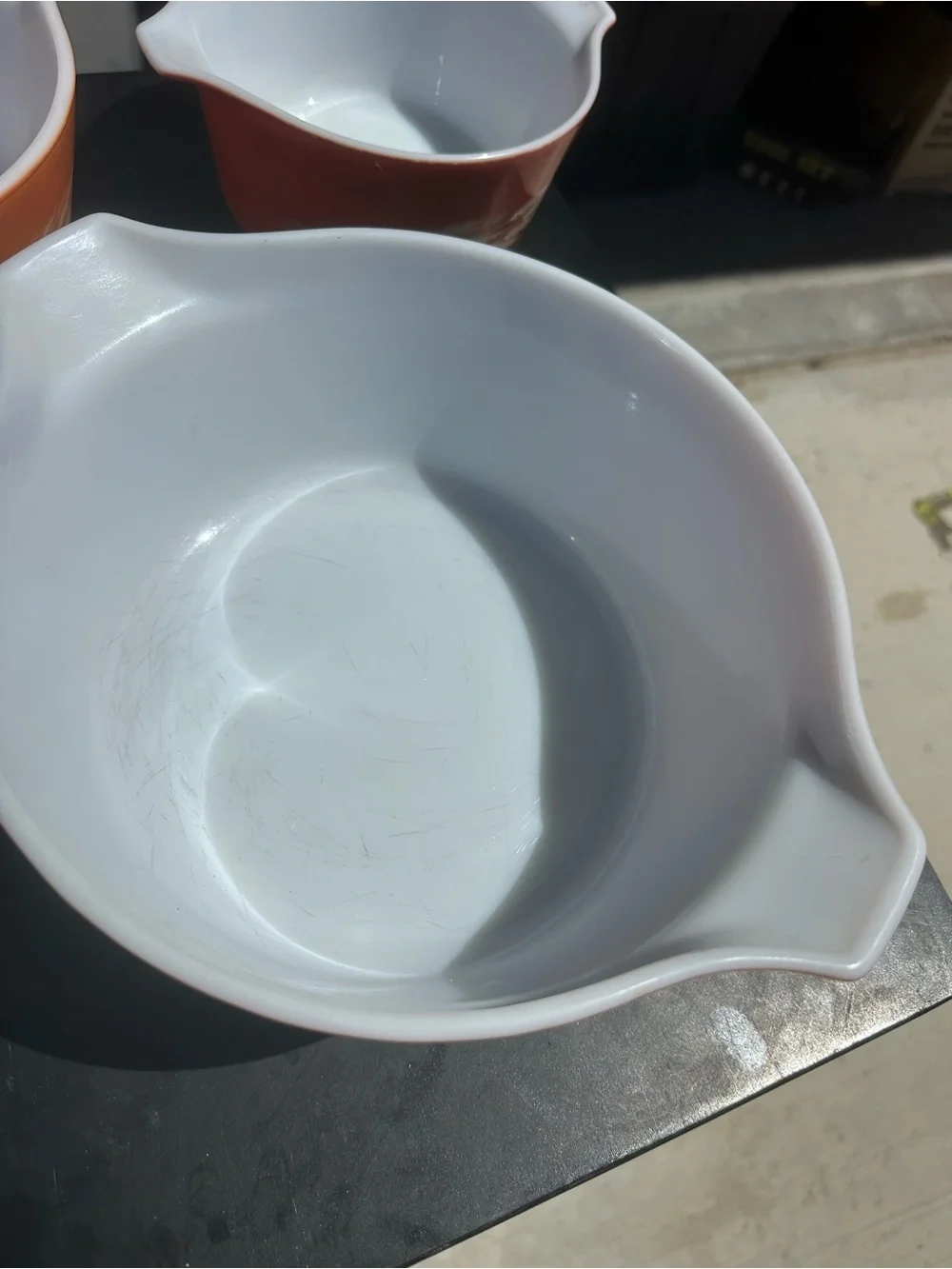 Vintage Style Orange Mixing Bowl Set - 3 Piece